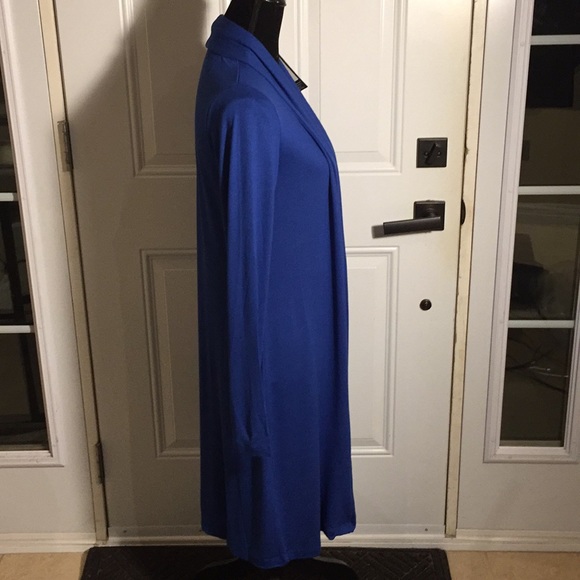 Yest Yessica 80474B Long Cardigan Knit Sweater Strong Blue 10 - Picture 4 of 16